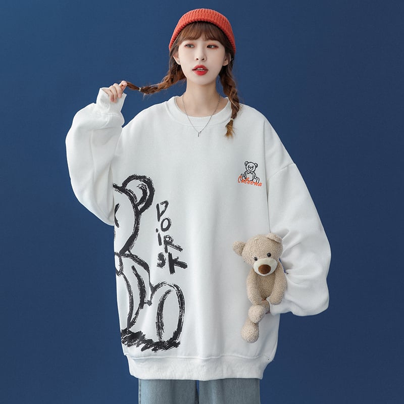 Bear Sweatshirt for Women - Spring Autumn Cool Style - Bela Fils BoutiqueBela Fils Boutique