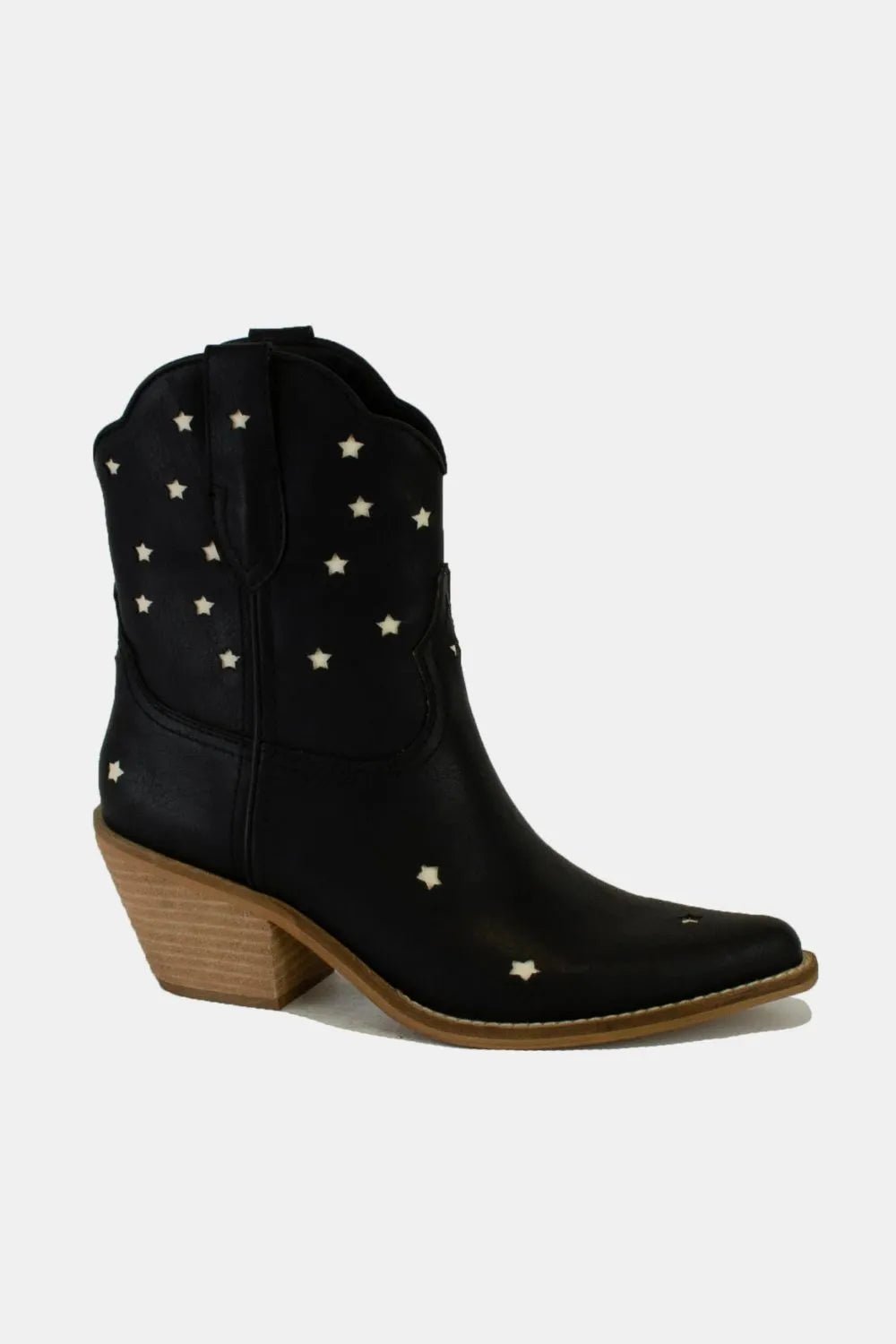 Beast Fashion Faux Leather Star - Shaped Cutouts Point Toe Boots - Bela Fils BoutiqueBela Fils Boutique