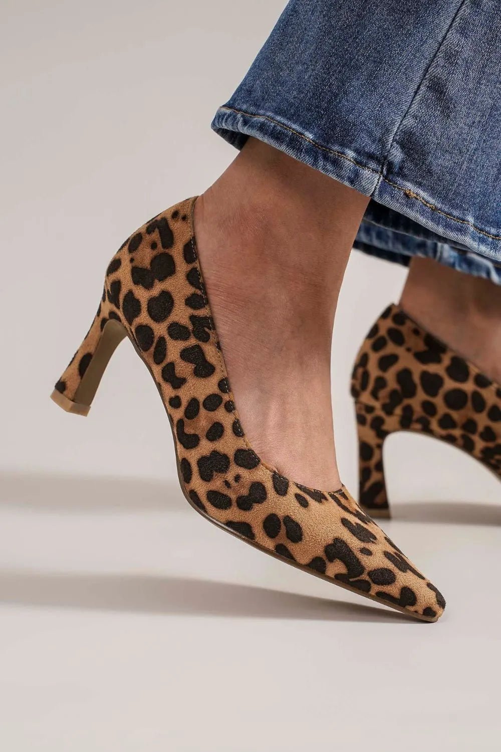 Beast Fashion Faux Suede Leopard Point Toe Pumps - Bela Fils BoutiqueBela Fils Boutique