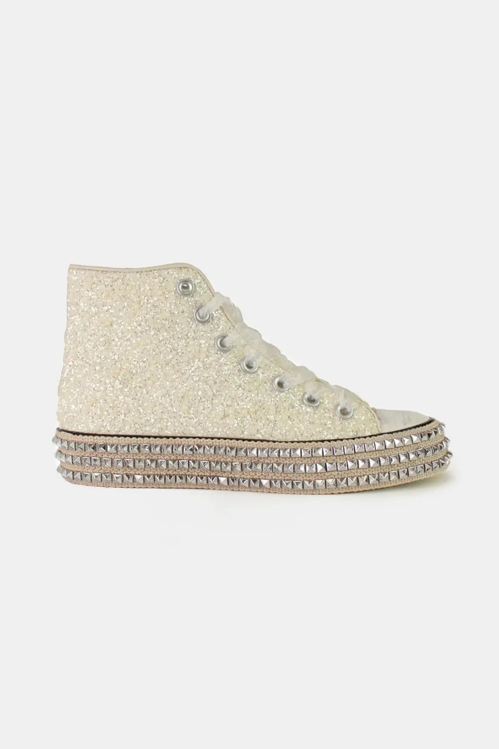 Beast Fashion Glitter Lace - Up Studded Platform Sneakers - Bela Fils BoutiqueBela Fils Boutique