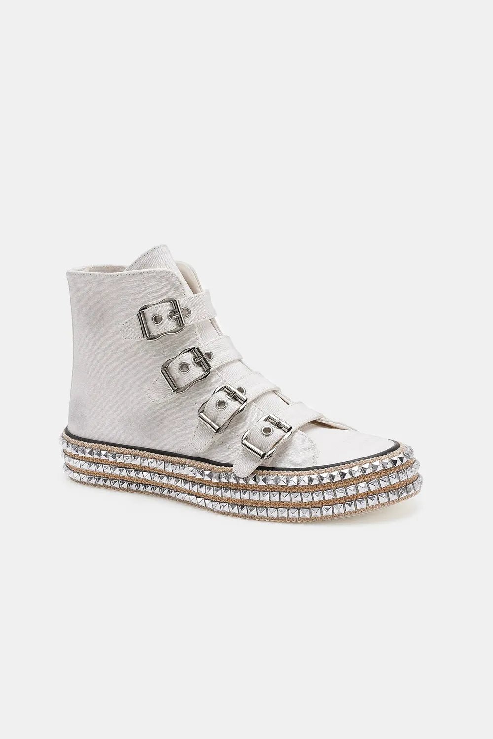 Beast Fashion Multi - Buckle Straps Studded Platform Sneakers - Bela Fils BoutiqueBela Fils Boutique
