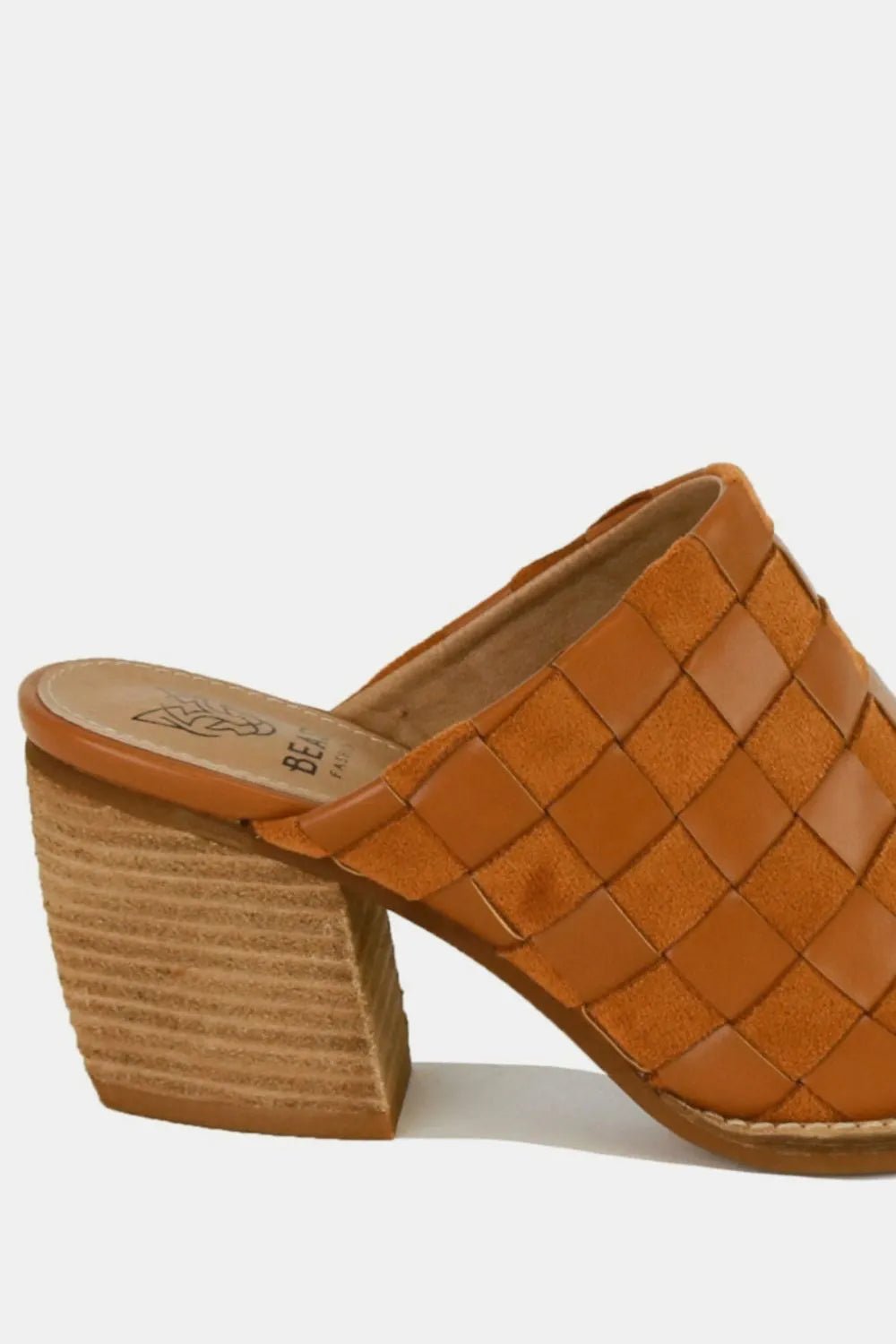 Beast Fashion Woven Checkerboard Block Heel Mule Shoes - Bela Fils BoutiqueBela Fils Boutique