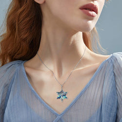 Tree of Life Necklace 925 Sterling Silver Abalone Shell Moon/Cross/Star of David Pendant Necklace for Women Jewelry