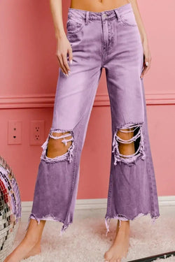 BiBi Distressed Vintage Washed Wide Leg Pants - Bela Fils BoutiqueBela Fils Boutique
