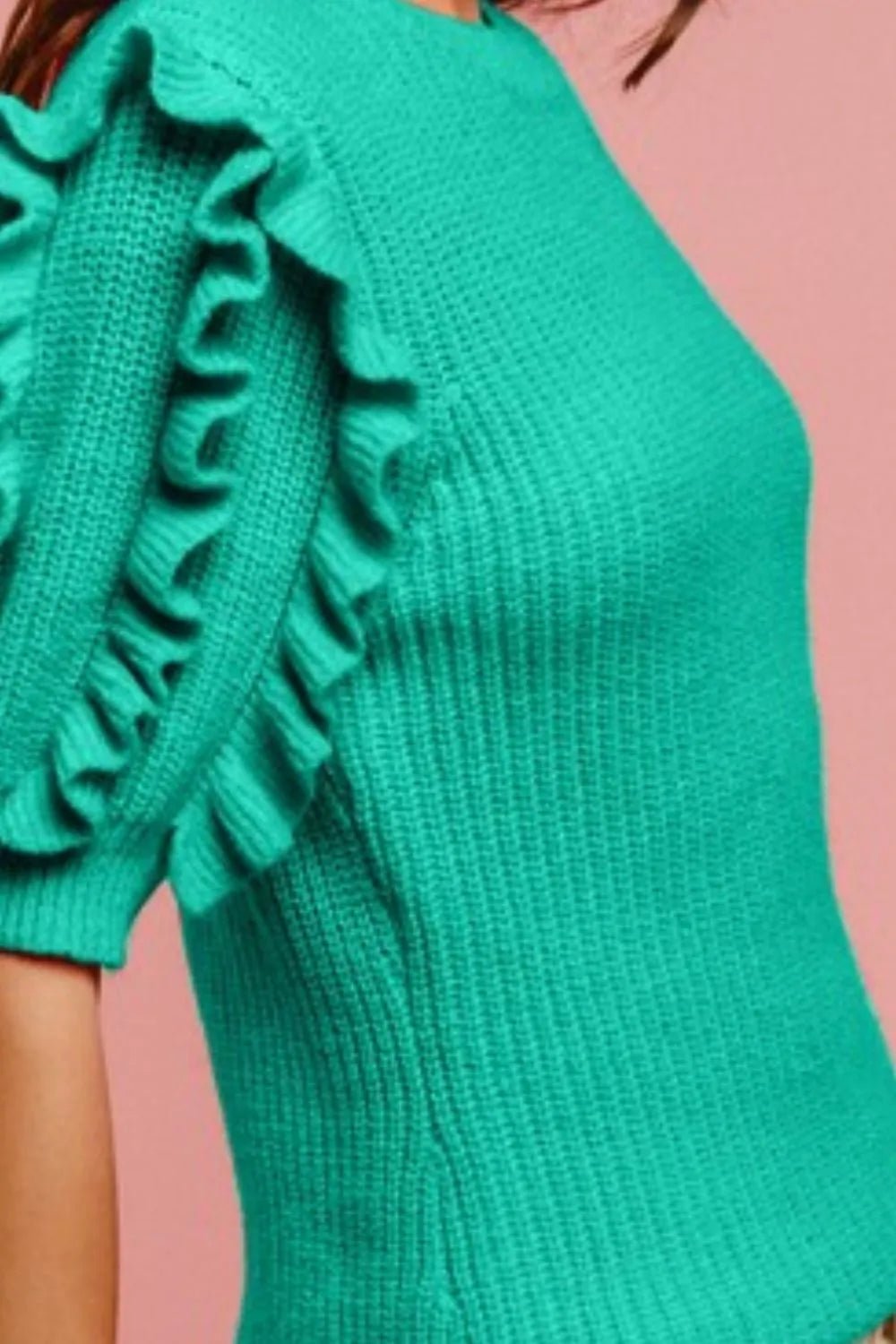 BiBi Solid Knit Ruffled Sleeves Top - Bela Fils BoutiqueBela Fils Boutique