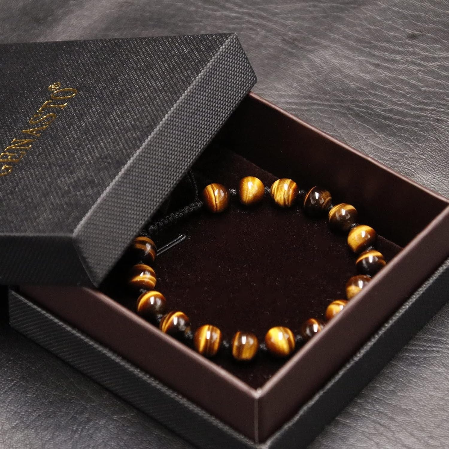Black Obsidian & Tiger Eye Bracelet – Lava Stone Diffuser - Bela Fils BoutiqueBela Fils Boutique