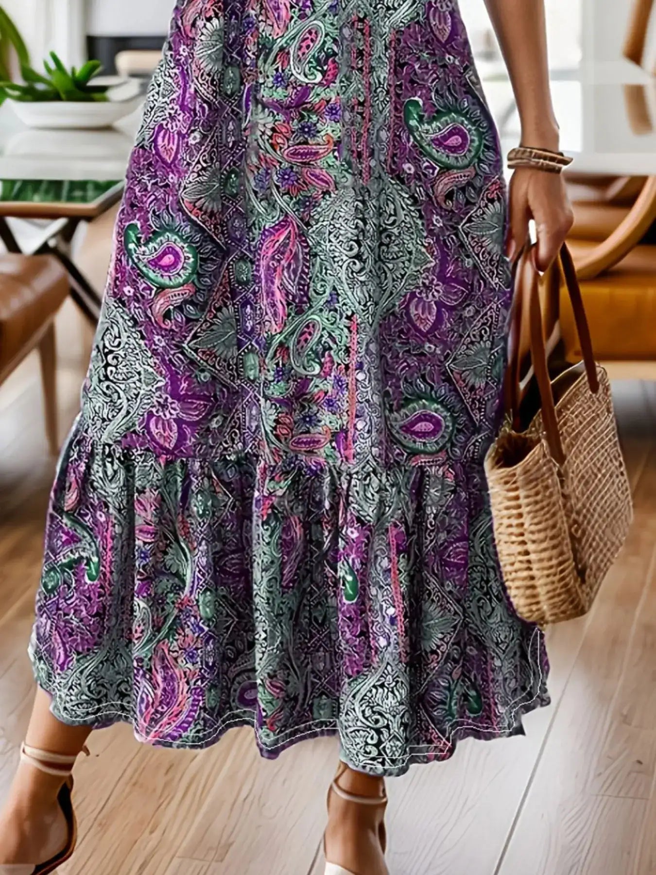 Bohemian Midi Dress for Curvy Women - Bela Fils BoutiqueBela Fils Boutique