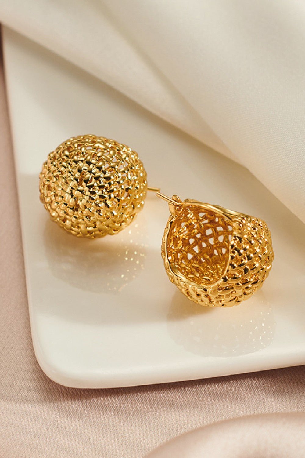 Braided Basket Metal Hoop Earrings - Bela Fils BoutiqueBela Fils Boutique