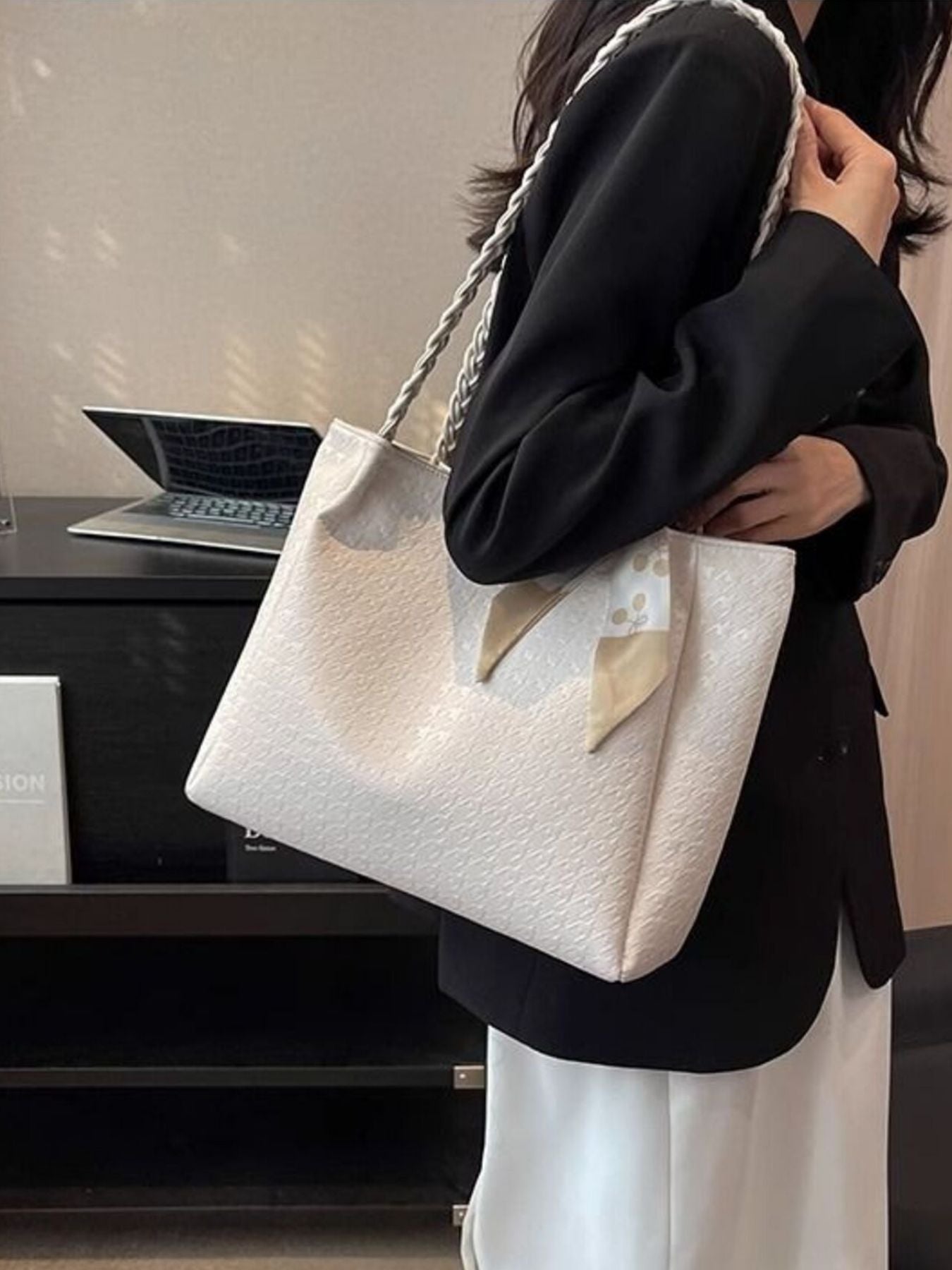 Braided Handle Tote Bag - Bela Fils BoutiqueBela Fils Boutique