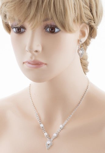 Bridal Wedding Crystal Rhinestone Pearl Fashion Jewelry Set - Bela Fils BoutiqueSetsBela Fils Boutique