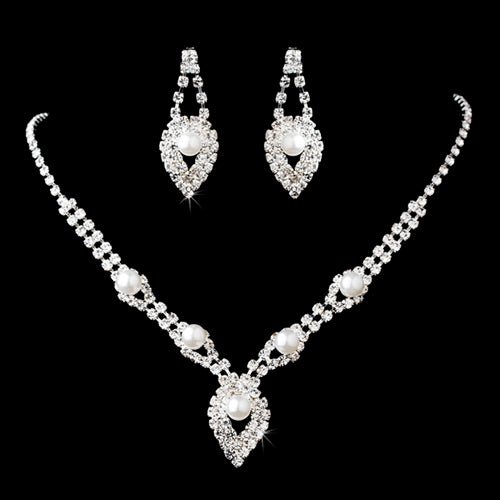 Bridal Wedding Crystal Rhinestone Pearl Fashion Jewelry Set - Bela Fils BoutiqueSetsBela Fils Boutique