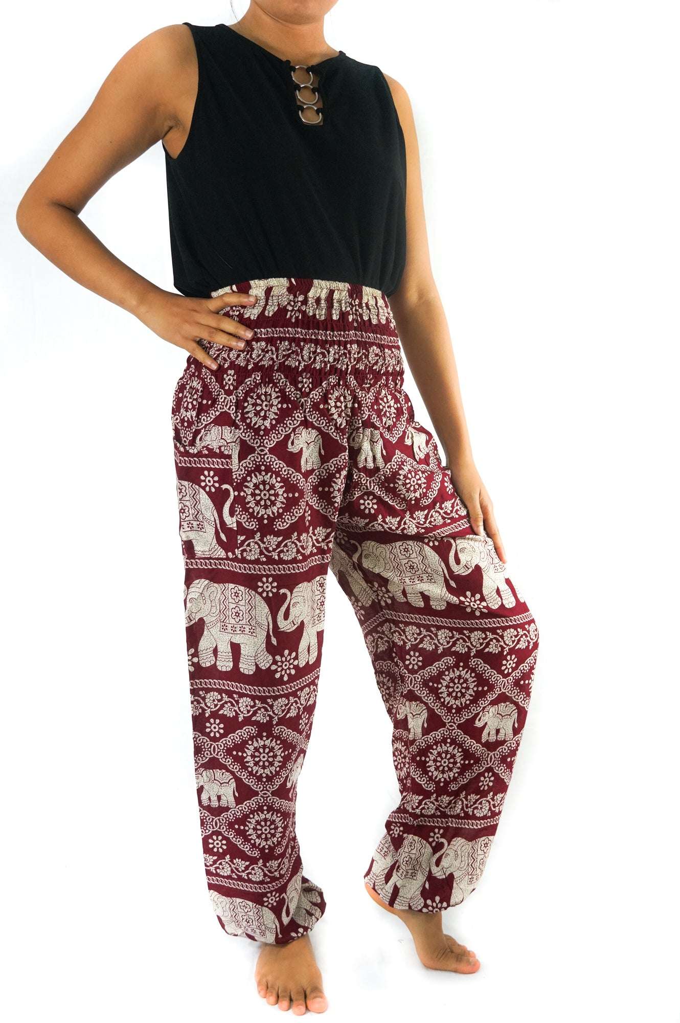 Burgundy ELEPHANT Pants Women Boho Pants Hippie Pants Yoga - Bela Fils BoutiquePantsBela Fils Boutique
