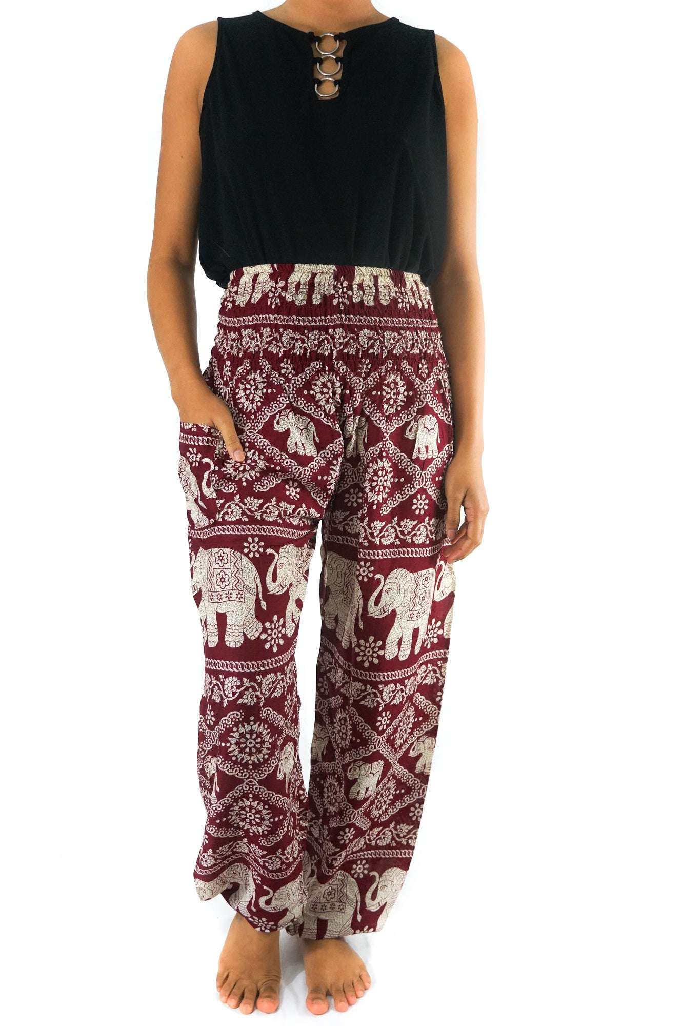 Burgundy ELEPHANT Pants Women Boho Pants Hippie Pants Yoga - Bela Fils BoutiquePantsBela Fils Boutique