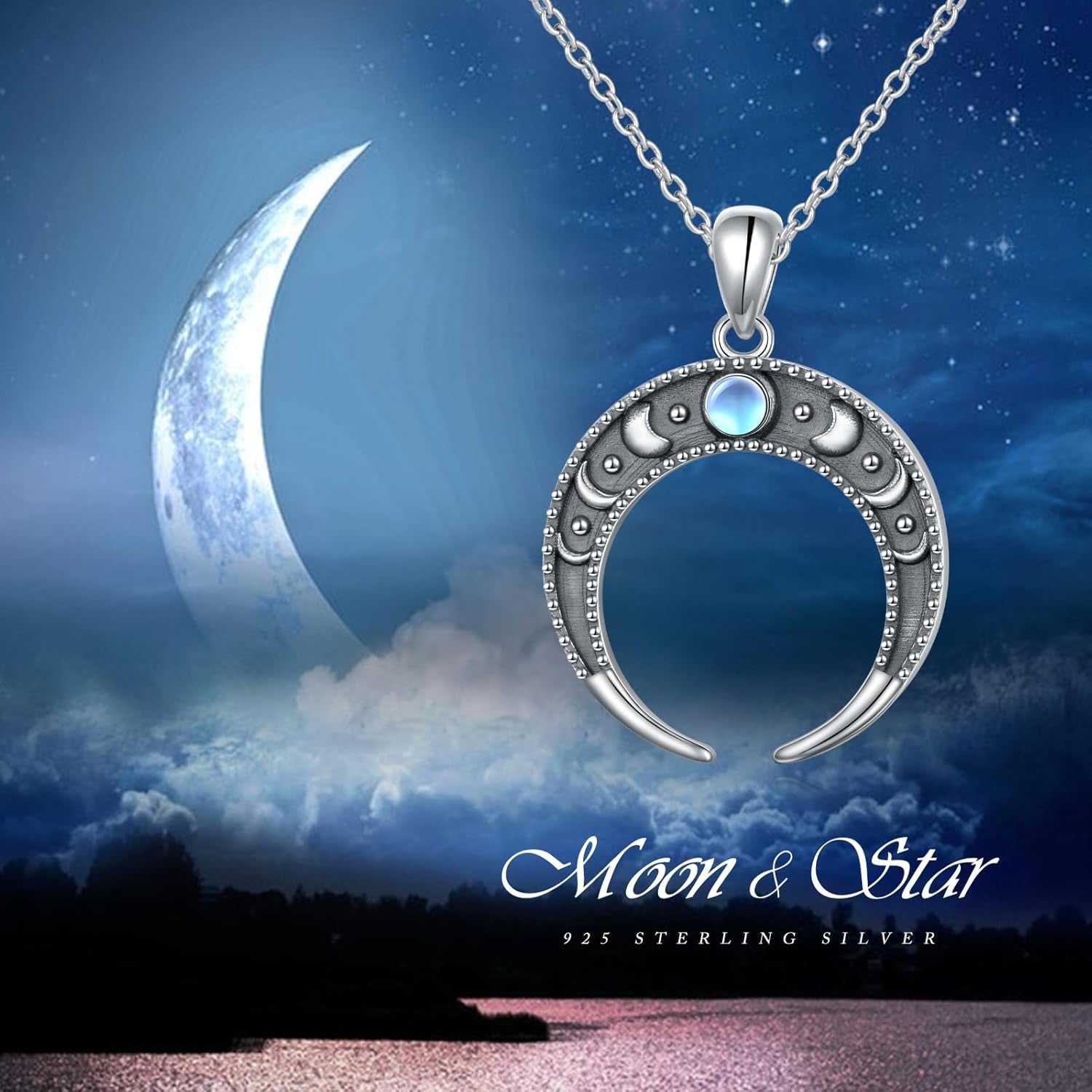 Sun/Moon Phase/Gymnastics/Starfish Necklace for Women 925 Sterling Silver Necklace Jewelry Personalized Gifts Necklace Gift for Women and Girls 18 + 2 Inch Chain