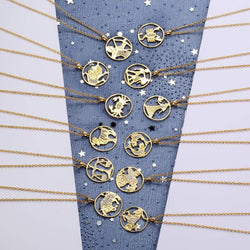 Zodiac Constellation Pendant Necklace Charm Women Men 925 Sterling Silver Horoscope Sign Astorlogy Necklace Celestial Symbols Jewelry Birthday Gifts for Wife Girlfriend Gift