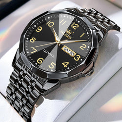 Watch for Men Simple Business Dress Analog Stainless Steel Waterproof Luminous Date Easy Read Men Wrsit Watch