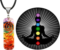7 Chakra Necklace Bracelet Orgone Energy Protection and Spiritual Healing Pendant Necklaces Bracelets Set for Women Men