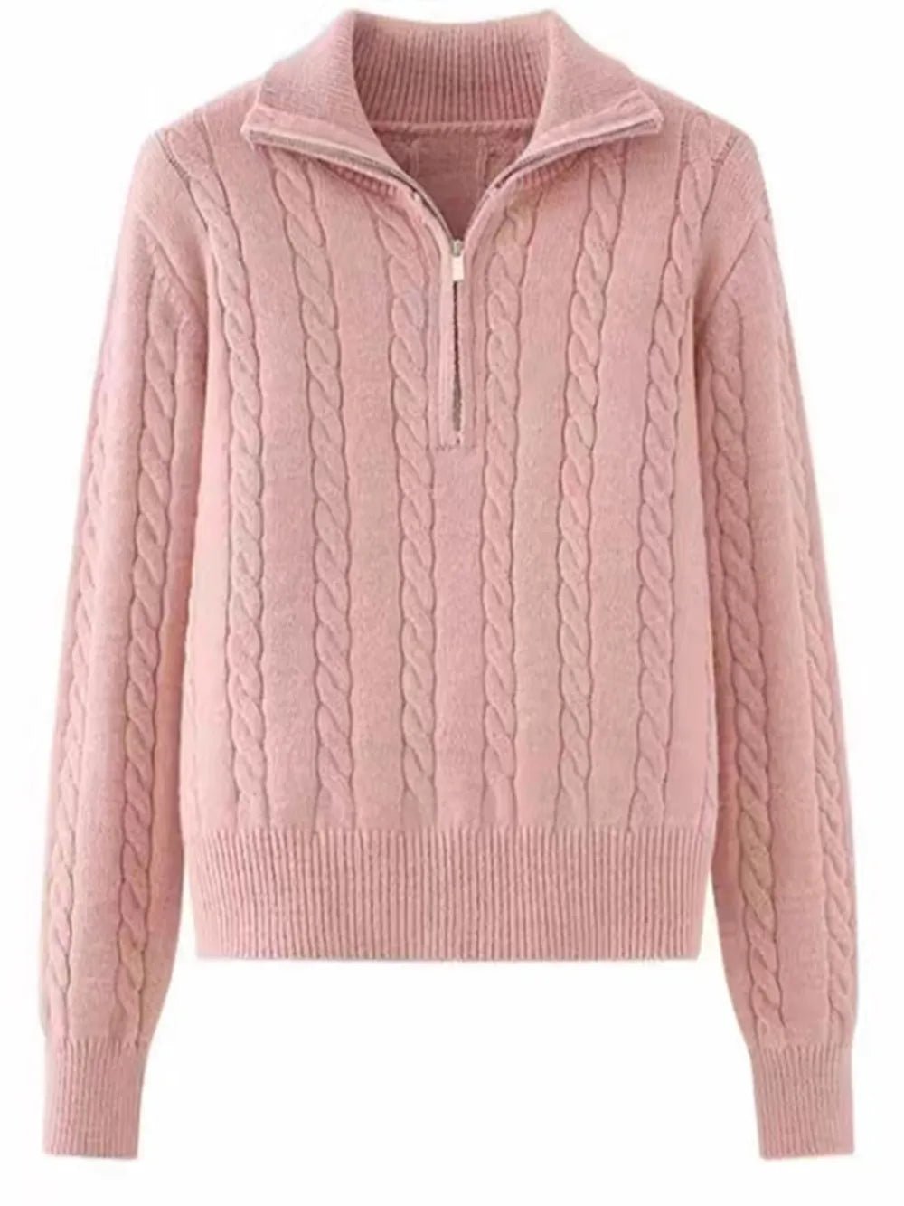 Cable - Knit Half Zip Long Sleeve Sweater - Bela Fils BoutiqueBela Fils Boutique