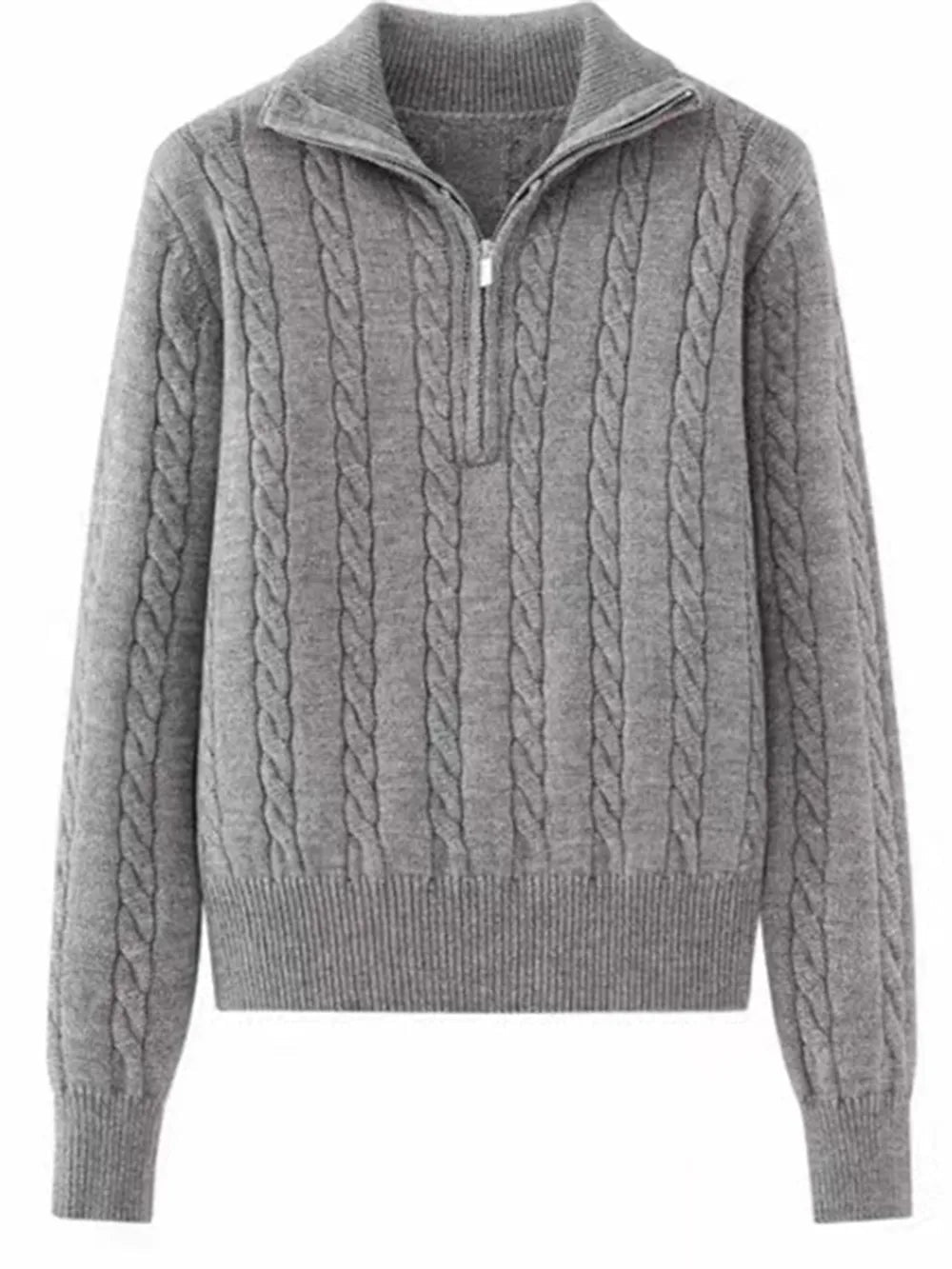 Cable - Knit Half Zip Long Sleeve Sweater - Bela Fils BoutiqueBela Fils Boutique