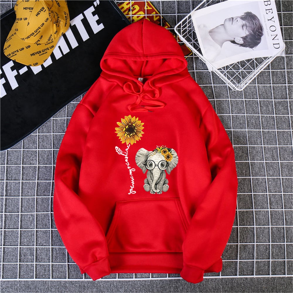 Casual Printed Hooded Long Sleeve Sweatshirt for Women - Bela Fils BoutiqueBela Fils Boutique