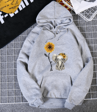 Casual Printed Hooded Long Sleeve Sweatshirt for Women - Bela Fils BoutiqueBela Fils Boutique