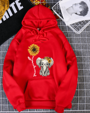 Casual Printed Hooded Long Sleeve Sweatshirt for Women - Bela Fils BoutiqueBela Fils Boutique