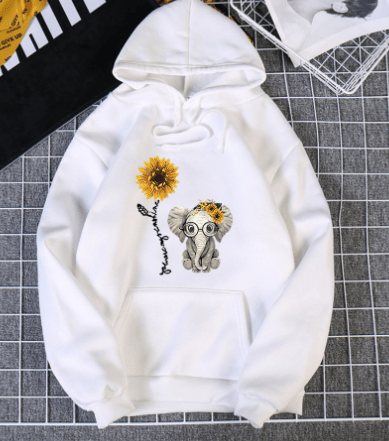 Casual Printed Hooded Long Sleeve Sweatshirt for Women - Bela Fils BoutiqueBela Fils Boutique