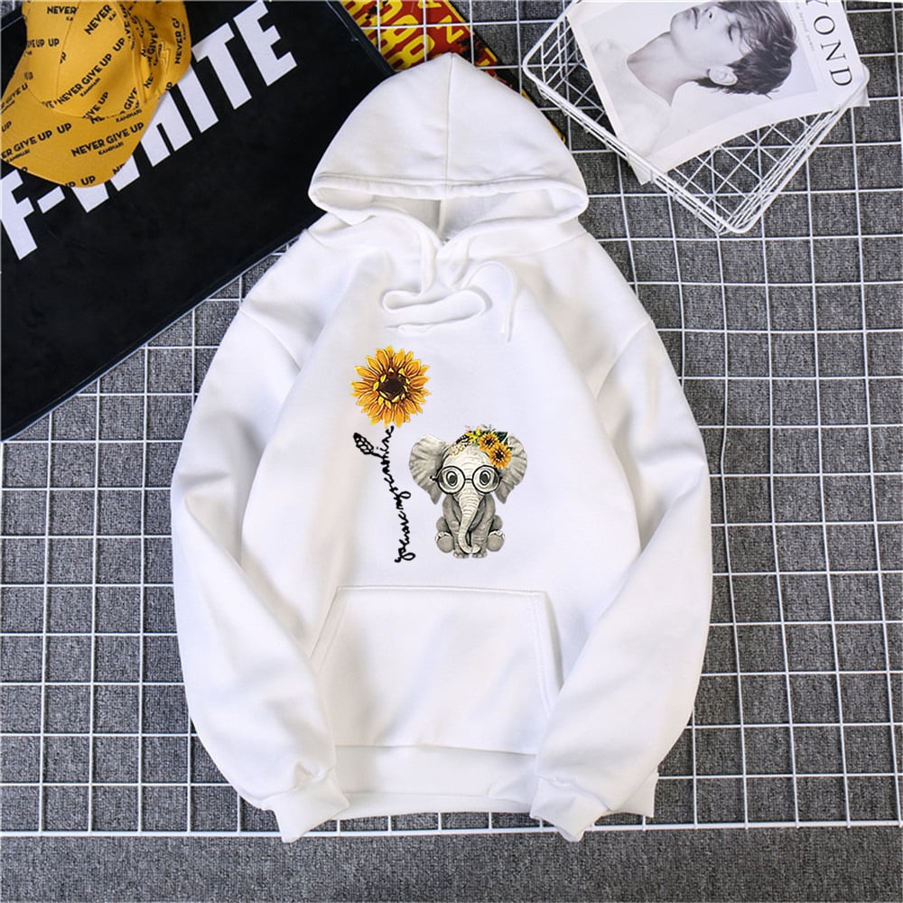 Casual Printed Hooded Long Sleeve Sweatshirt for Women - Bela Fils BoutiqueBela Fils Boutique
