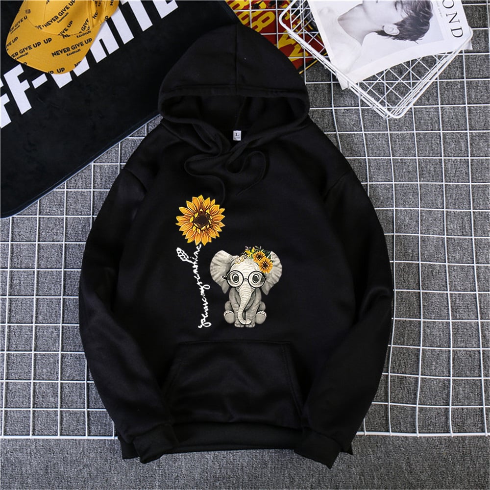 Casual Printed Hooded Long Sleeve Sweatshirt for Women - Bela Fils BoutiqueBela Fils Boutique