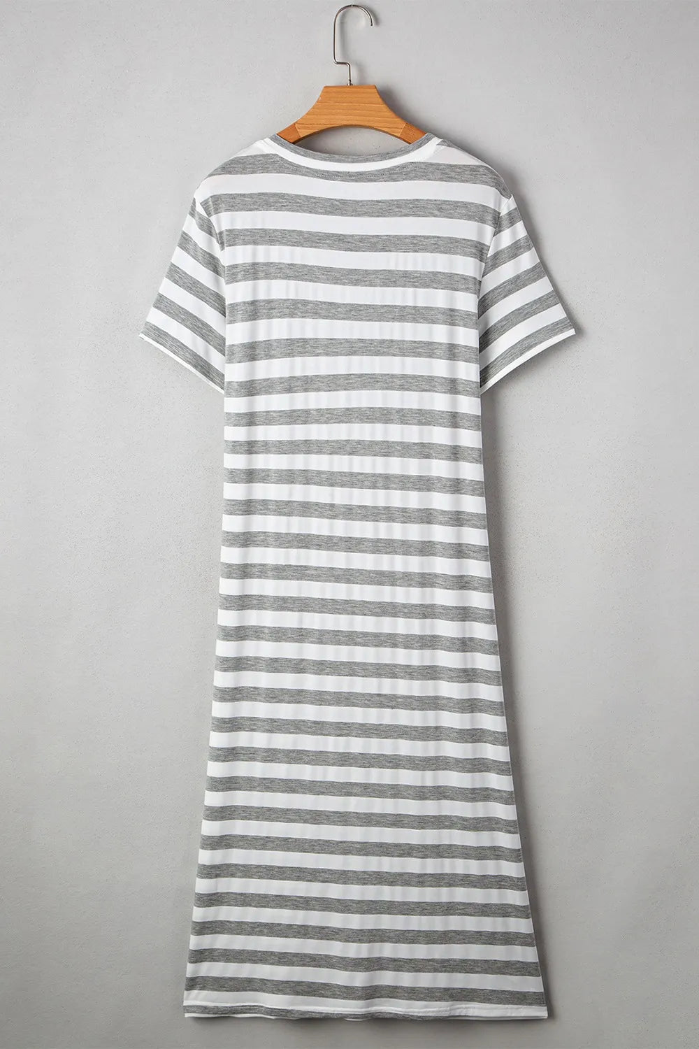 Casual Striped V - Neck Midi T-Shirt Dress - Bela Fils BoutiqueBela Fils Boutique