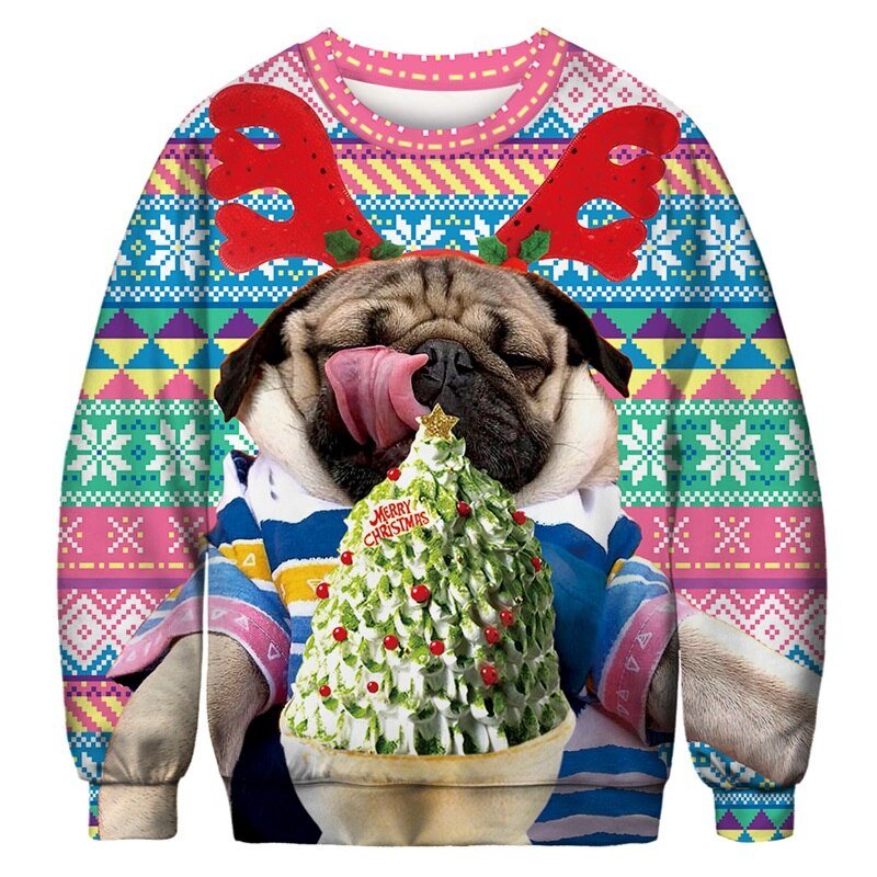 Christmas Digital Print Pullover Sweatshirt for Women - Bela Fils BoutiqueBela Fils Boutique