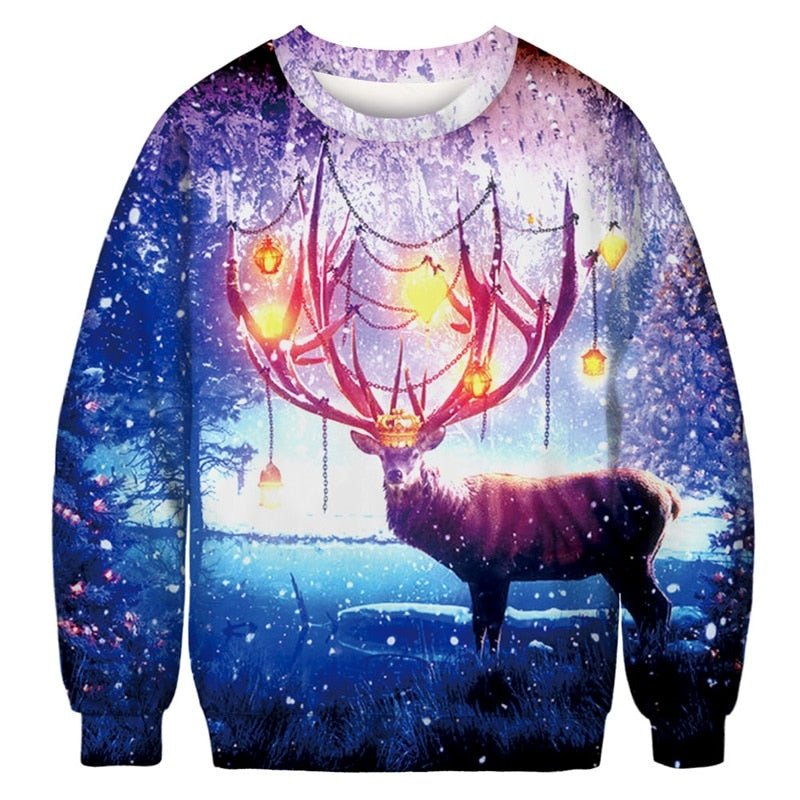 Christmas Digital Print Pullover Sweatshirt for Women - Bela Fils BoutiqueBela Fils Boutique
