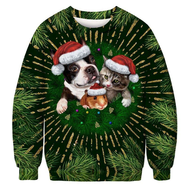 Christmas Digital Print Pullover Sweatshirt for Women - Bela Fils BoutiqueBela Fils Boutique