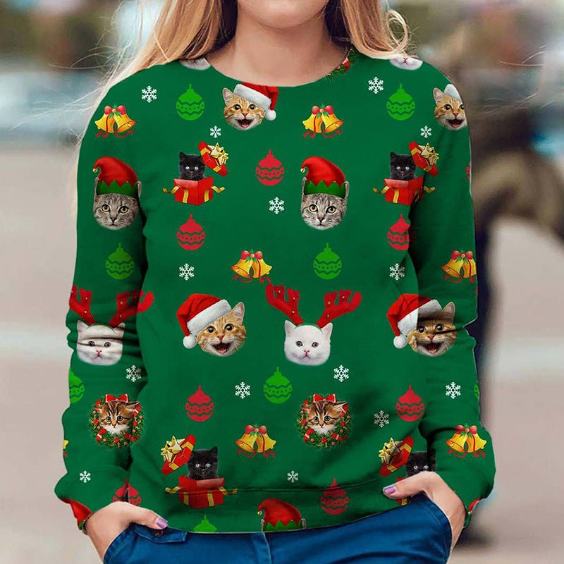 Christmas Round Neck Loose Sweatshirt for Women - Bela Fils BoutiqueBela Fils Boutique