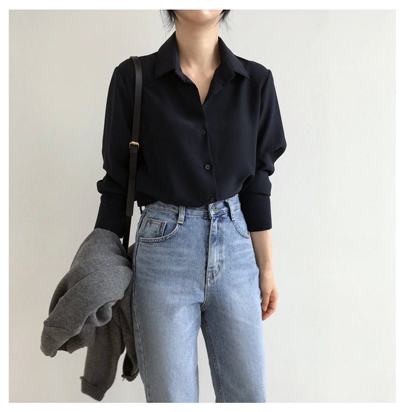 Classic Chiffon Office Top for Women - Relaxed Fit - Bela Fils BoutiqueBela Fils Boutique