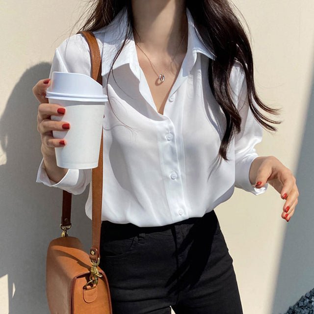 Classic Chiffon Office Top for Women - Relaxed Fit - Bela Fils BoutiqueBela Fils Boutique