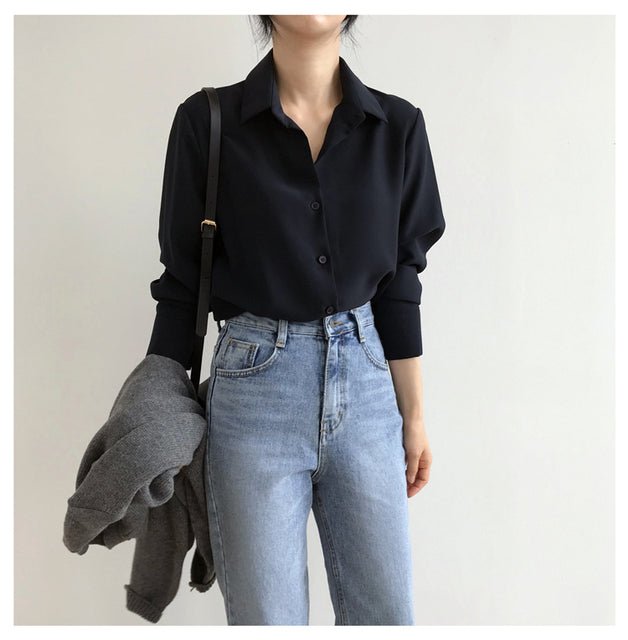 Classic Chiffon Office Top for Women - Relaxed Fit - Bela Fils BoutiqueBela Fils Boutique
