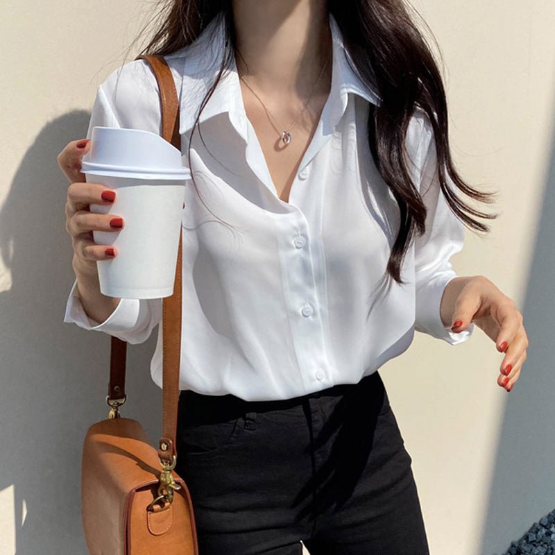 Classic Chiffon Office Top for Women - Relaxed Fit - Bela Fils BoutiqueBela Fils Boutique