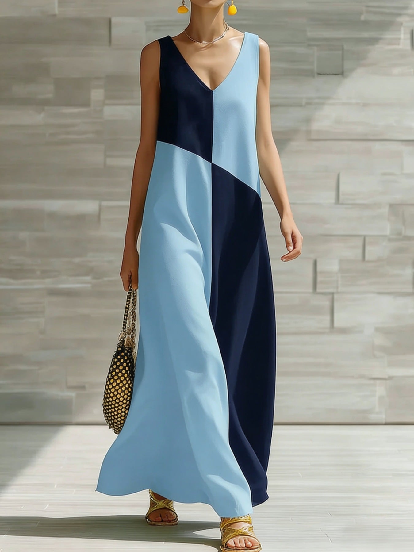 Color Block Sleeveless Maxi Dress - Bela Fils BoutiqueBela Fils Boutique