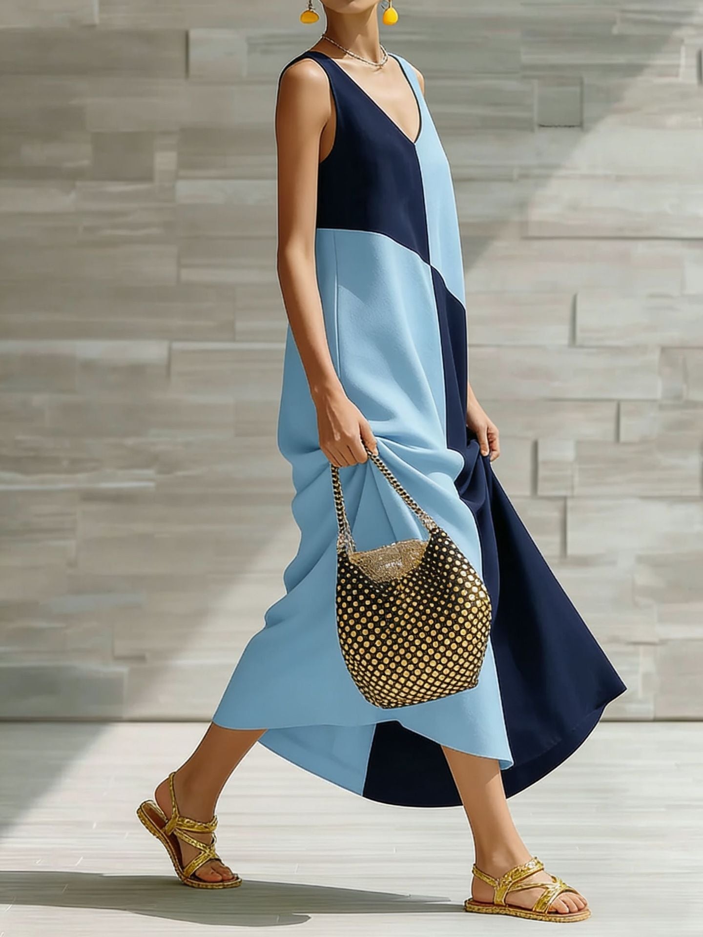 Color Block Sleeveless Maxi Dress - Bela Fils BoutiqueBela Fils Boutique