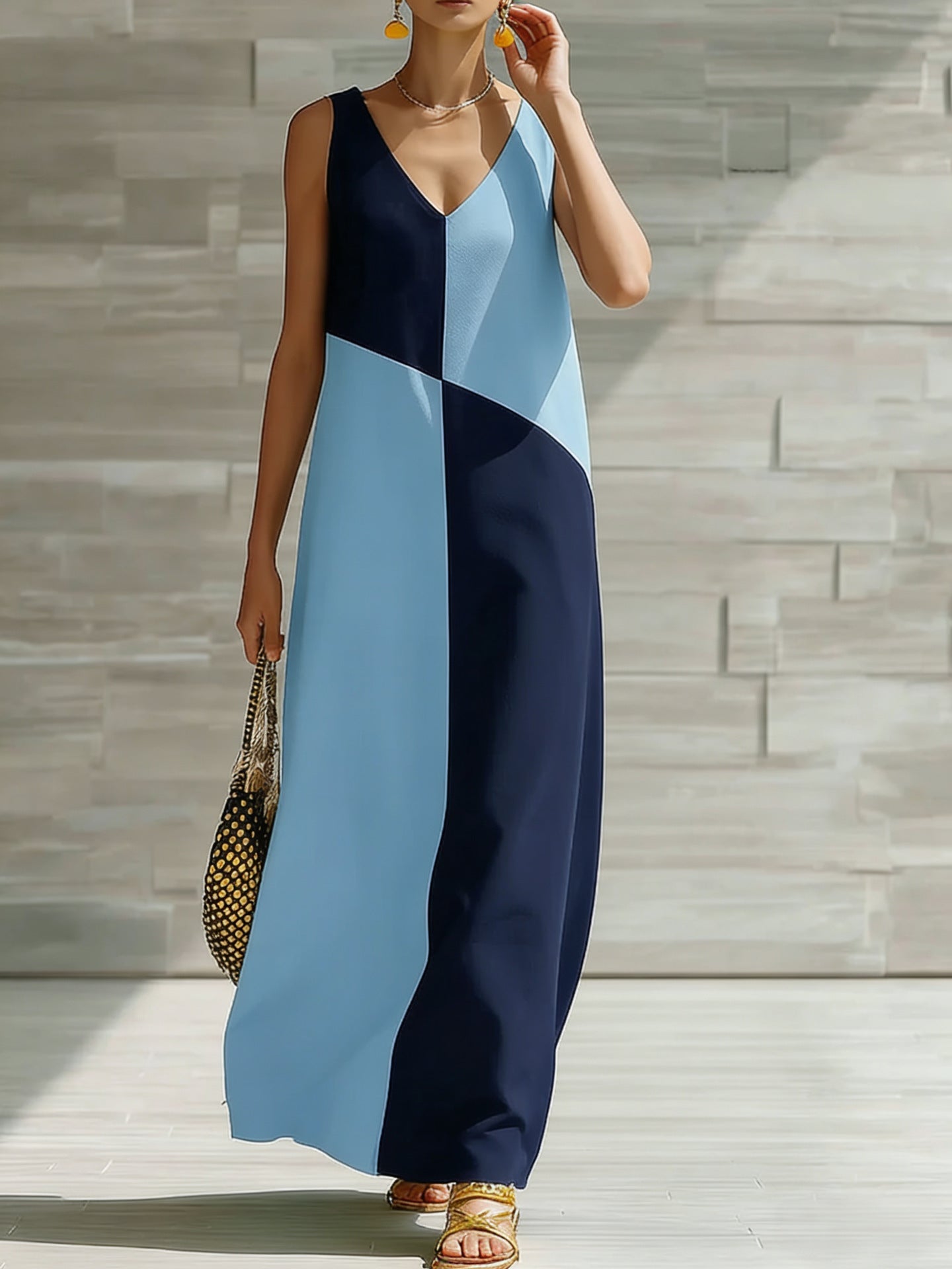 Color Block Sleeveless Maxi Dress - Bela Fils BoutiqueBela Fils Boutique