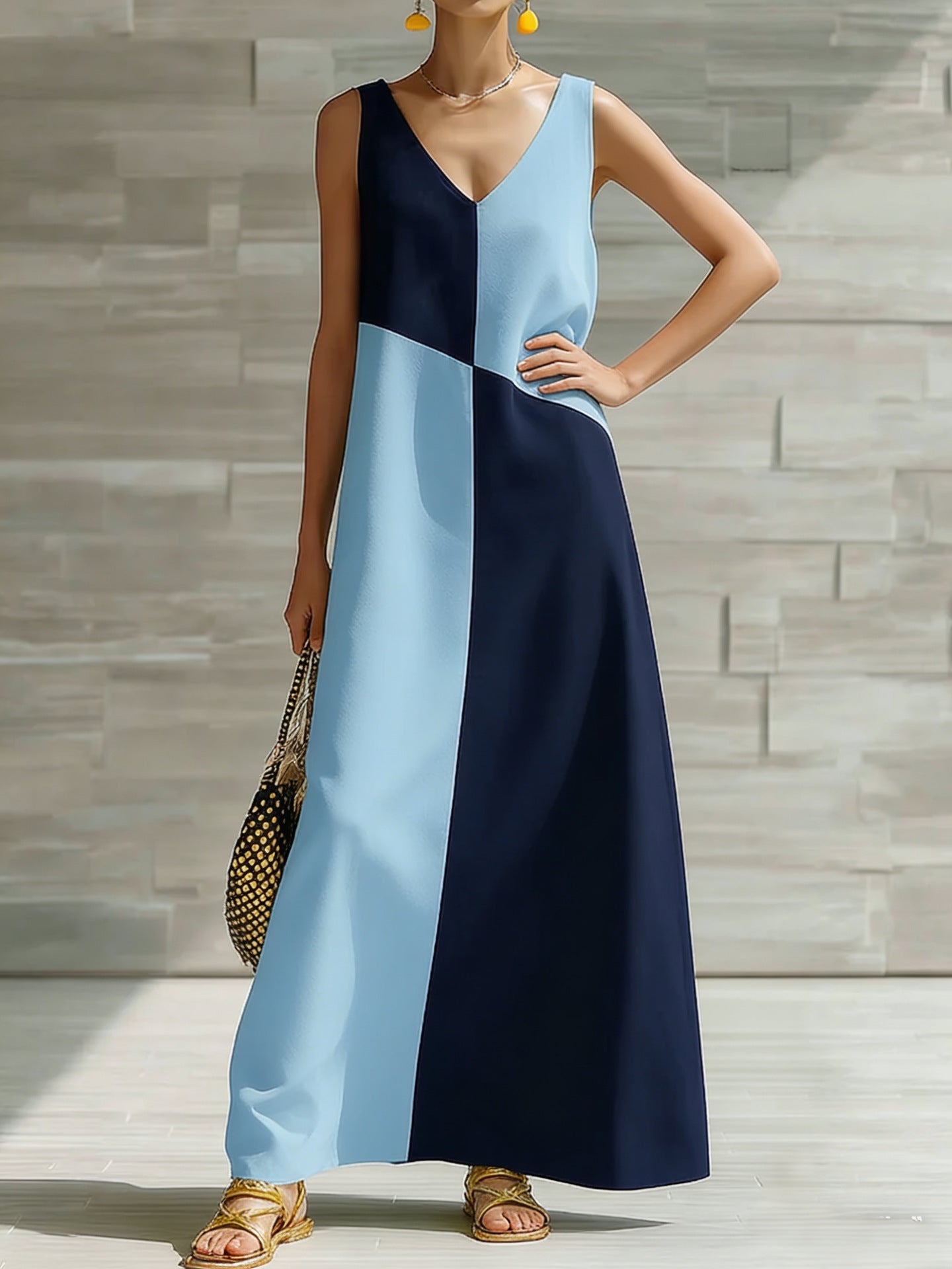 Color Block Sleeveless Maxi Dress - Bela Fils BoutiqueBela Fils Boutique
