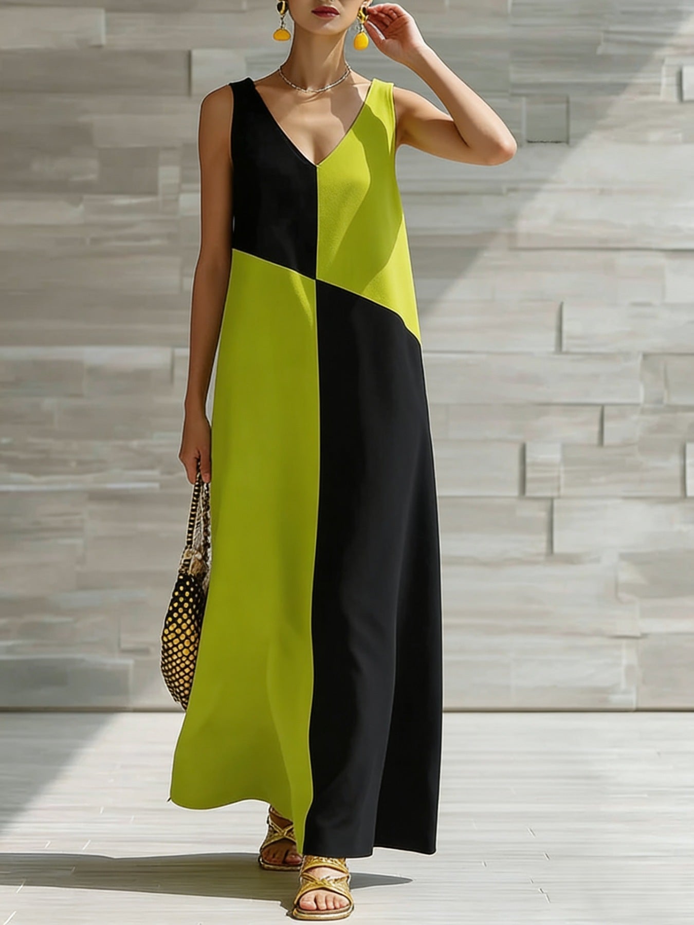 Color Block Sleeveless Maxi Dress - Bela Fils BoutiqueBela Fils Boutique