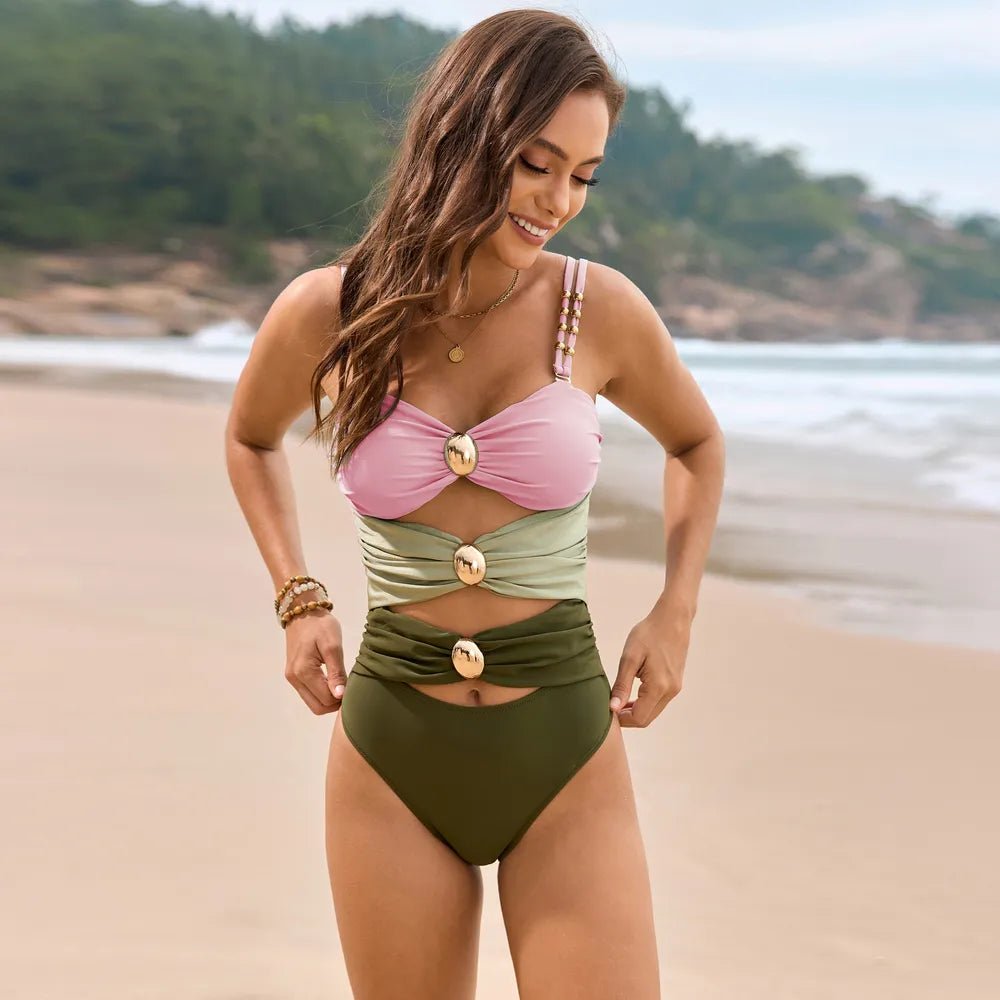 Color Block Sweetheart Neck One - Piece Swimwear - Bela Fils BoutiqueBela Fils Boutique