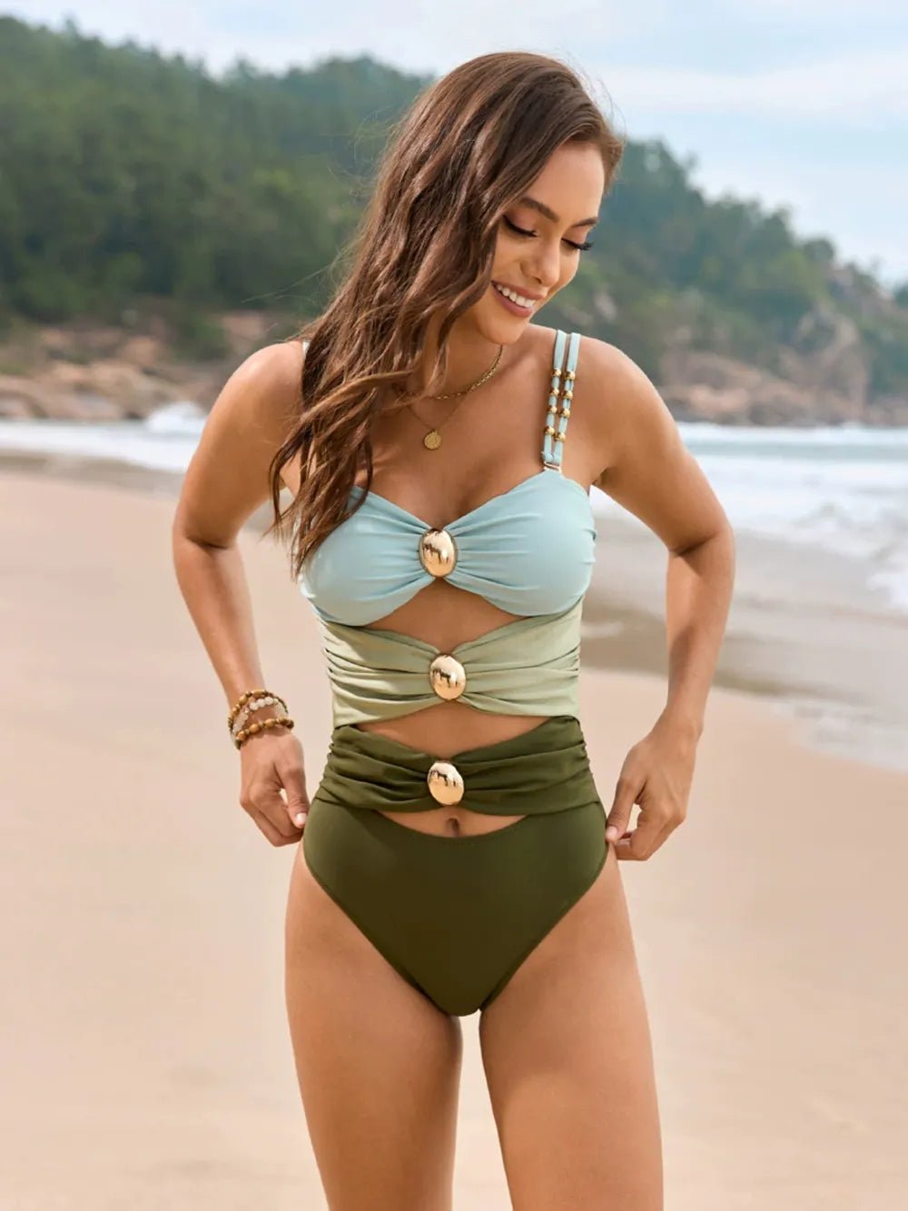 Color Block Sweetheart Neck One - Piece Swimwear - Bela Fils BoutiqueBela Fils Boutique