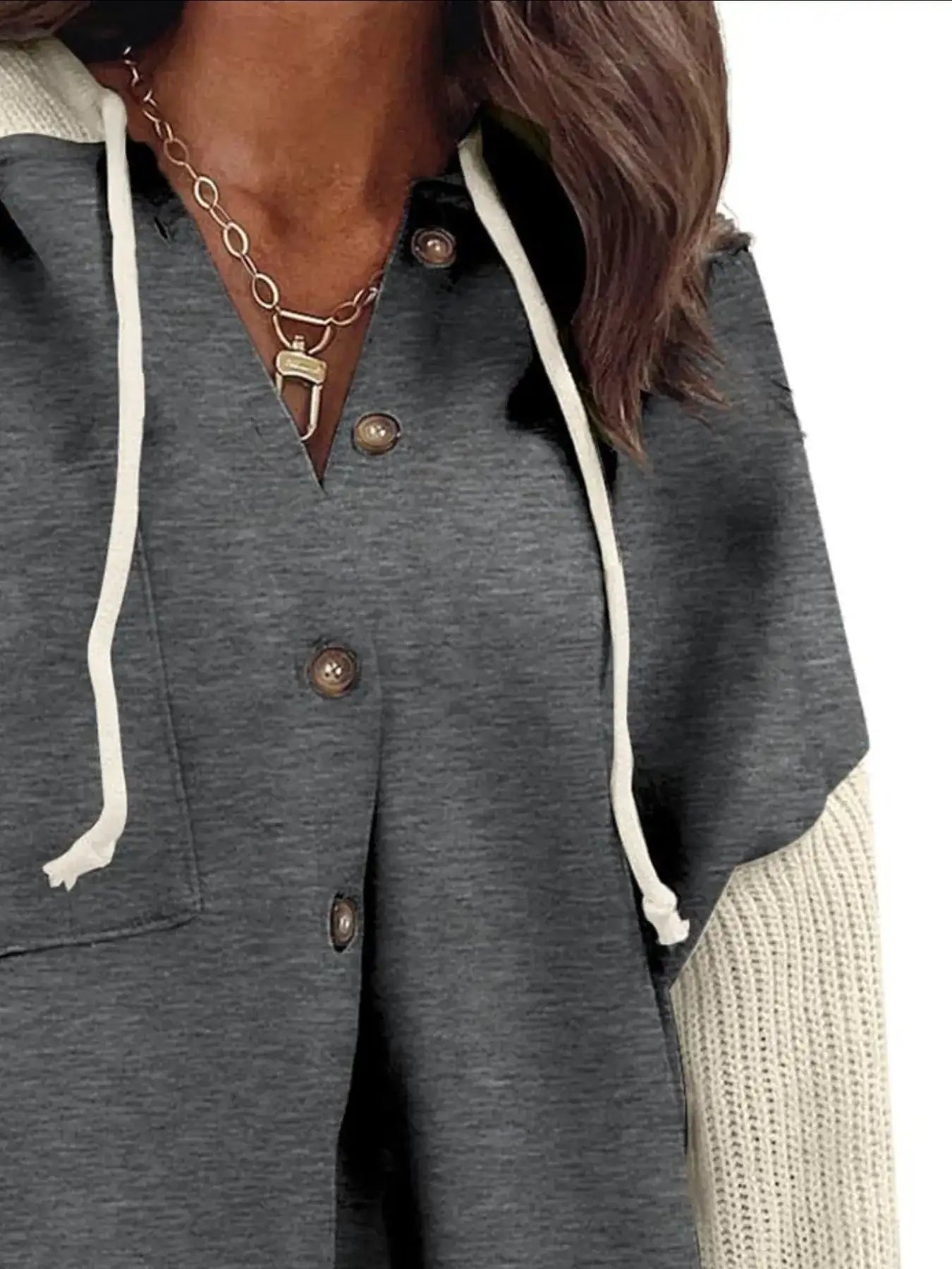 Comfortable Button Up Hoodie with Drawstring - Bela Fils BoutiqueBela Fils Boutique