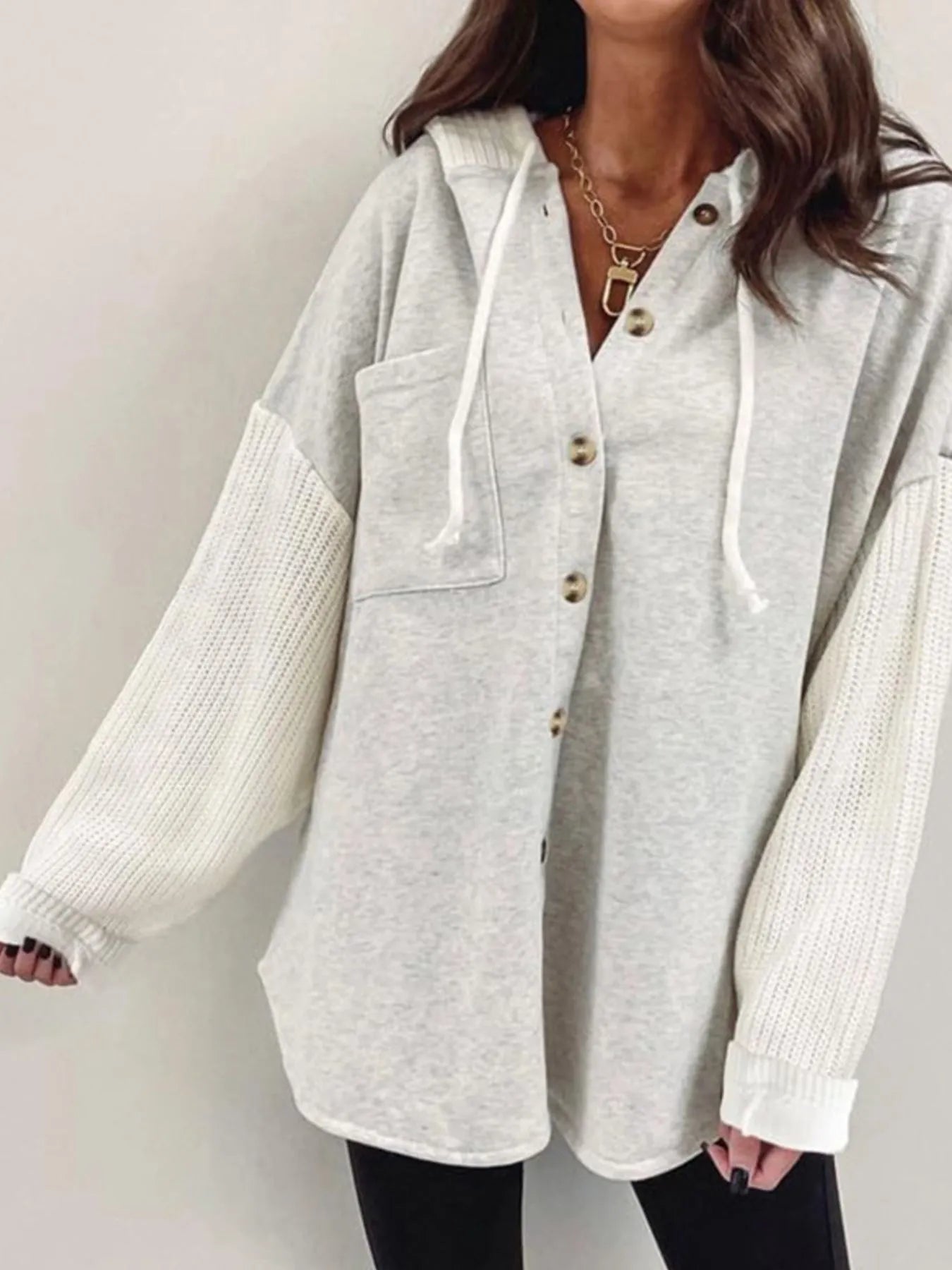 Comfortable Button Up Hoodie with Drawstring - Bela Fils BoutiqueBela Fils Boutique