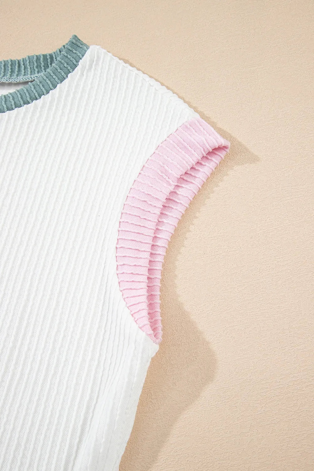 Contrast Trim Ribbed Knit Sleeveless Top - Bela Fils BoutiqueBela Fils Boutique