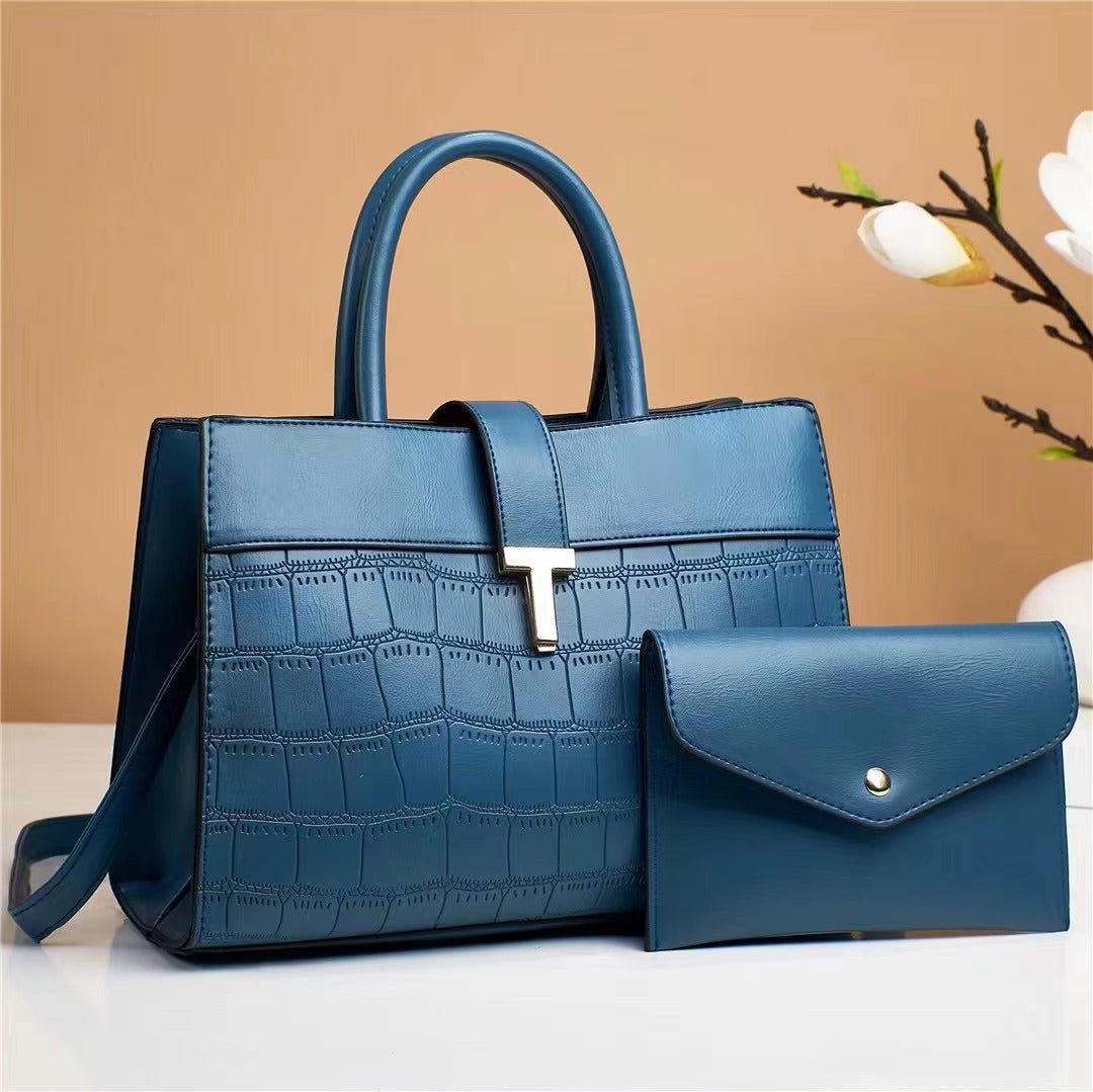 Crocodile Embossed Satchel Bag Set with Mini Purse - Bela Fils BoutiqueBela Fils Boutique