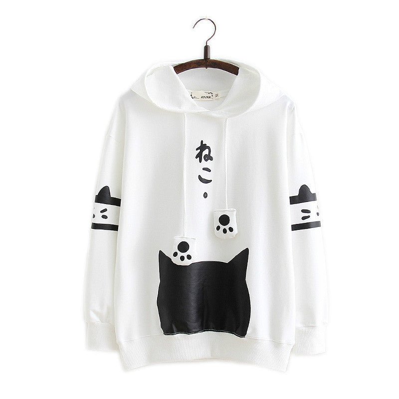 Cute Cartoon Cat Oversized Sweatshirt for Women - Bela Fils BoutiqueBela Fils Boutique